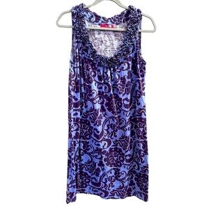 Boden 100% Cotton Purple Paisley Dress Size 8